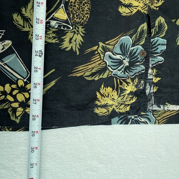 Tommy Baham Silk Hawaiian Button Shirt Martini Cocktail Floral‎ Pineapple Mens M - Picture 9 of 9